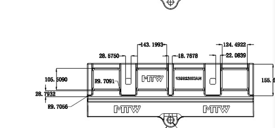 1399230HAN सेंटर कास्ट हाफ एरो 2 होल्स 60x263x816mm